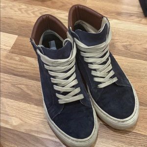 Matt Bernson navy suede high top sneakers